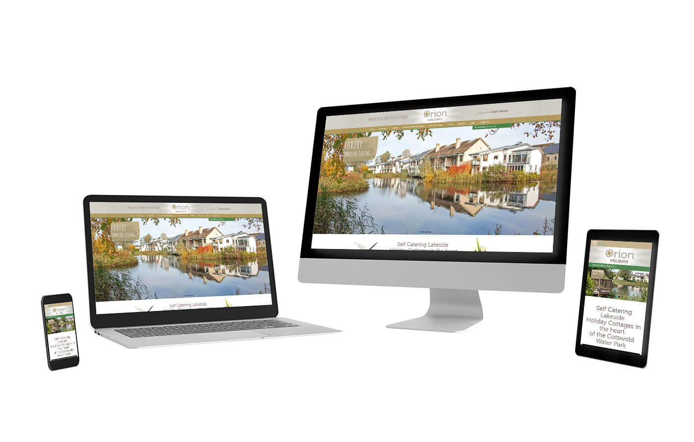 Orion Holidays Website on different device sizes